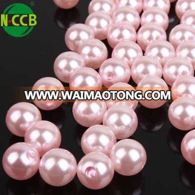 Pink ABS imitation pearl Beads